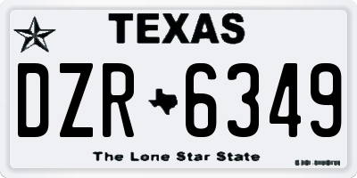 TX license plate DZR6349