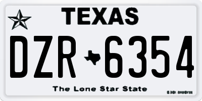 TX license plate DZR6354