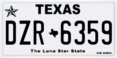TX license plate DZR6359