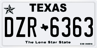 TX license plate DZR6363
