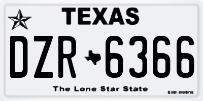 TX license plate DZR6366