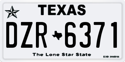 TX license plate DZR6371