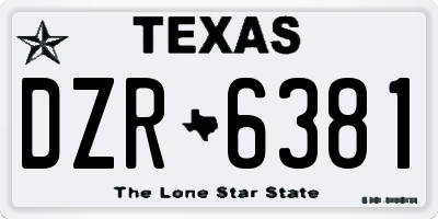 TX license plate DZR6381