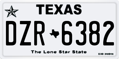 TX license plate DZR6382