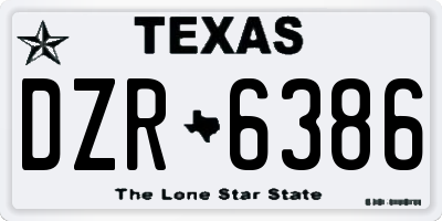 TX license plate DZR6386