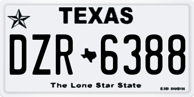 TX license plate DZR6388