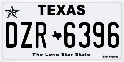TX license plate DZR6396