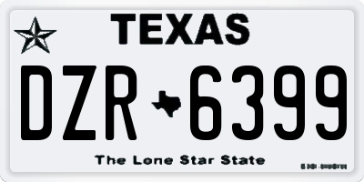 TX license plate DZR6399