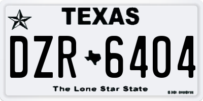 TX license plate DZR6404
