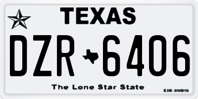 TX license plate DZR6406
