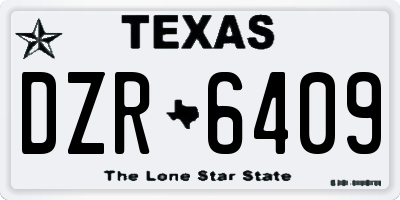 TX license plate DZR6409