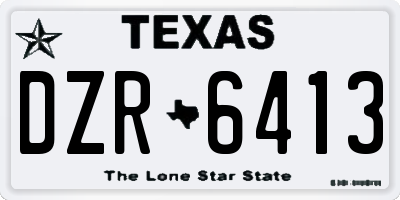 TX license plate DZR6413