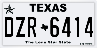TX license plate DZR6414