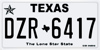 TX license plate DZR6417