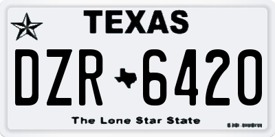 TX license plate DZR6420