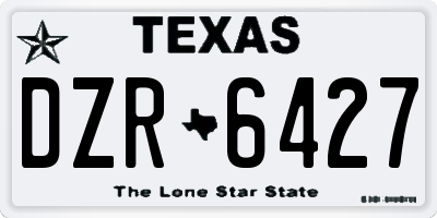 TX license plate DZR6427