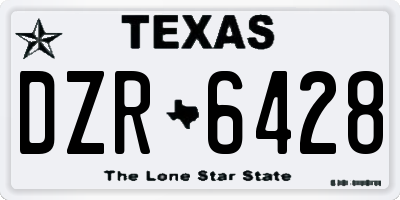 TX license plate DZR6428