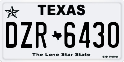 TX license plate DZR6430