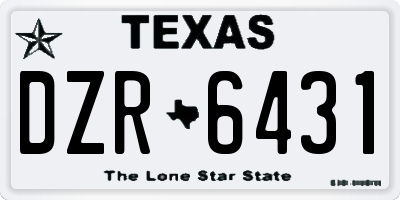 TX license plate DZR6431