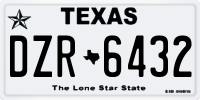 TX license plate DZR6432