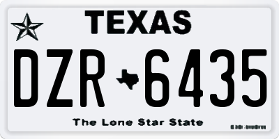 TX license plate DZR6435