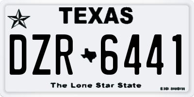 TX license plate DZR6441