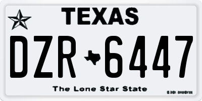 TX license plate DZR6447