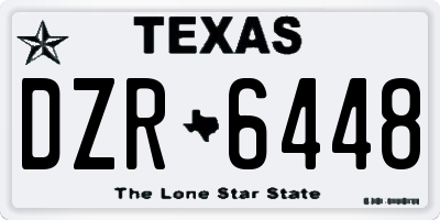 TX license plate DZR6448