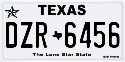 TX license plate DZR6456