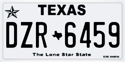 TX license plate DZR6459