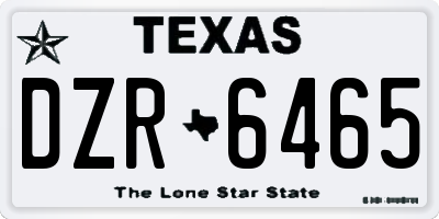TX license plate DZR6465