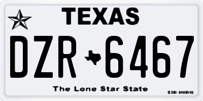 TX license plate DZR6467