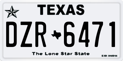 TX license plate DZR6471