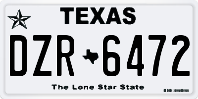 TX license plate DZR6472