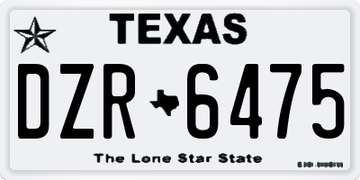 TX license plate DZR6475