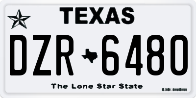 TX license plate DZR6480
