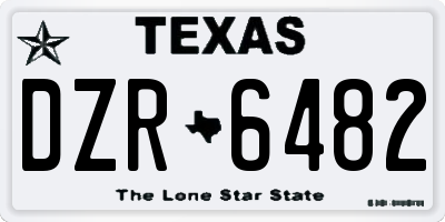 TX license plate DZR6482