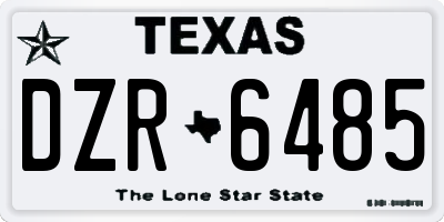 TX license plate DZR6485