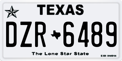 TX license plate DZR6489