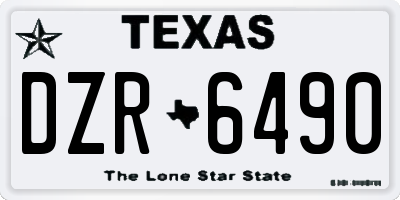 TX license plate DZR6490