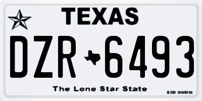 TX license plate DZR6493