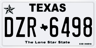 TX license plate DZR6498