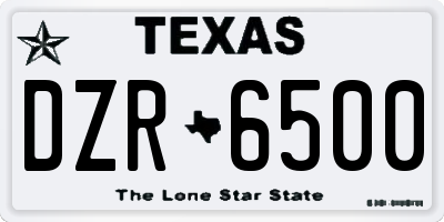 TX license plate DZR6500