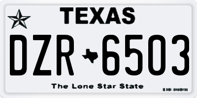 TX license plate DZR6503