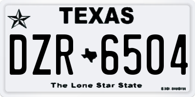 TX license plate DZR6504