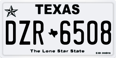 TX license plate DZR6508
