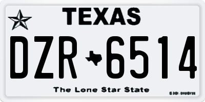 TX license plate DZR6514
