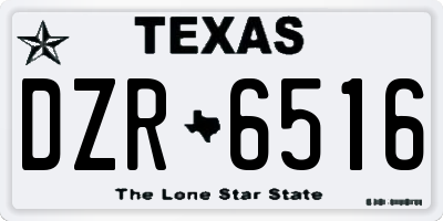 TX license plate DZR6516