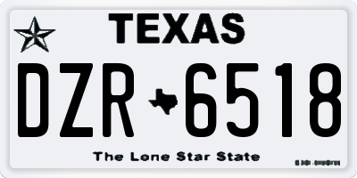 TX license plate DZR6518