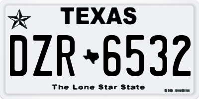 TX license plate DZR6532